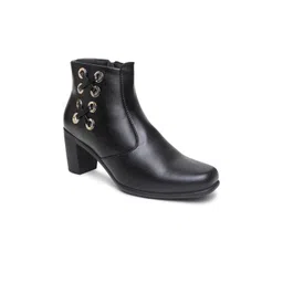 VALIOSAA Women Black Solid Heeled Regular Boots