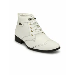 Eego Italy Men White Solid Ankle-Length Boots