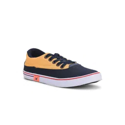 Sparx Men Navy Blue & Yellow Colourblocked Sneakers