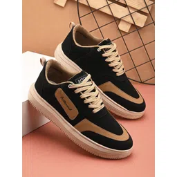 ASTEROID Men Colourblocked Suede Sneakers