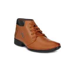 Hundo P Men Tan High-Top Flat Synthetic Boots