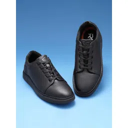 Ruosh Men Lightweight Comfort Insole Textured Leather Sneakers