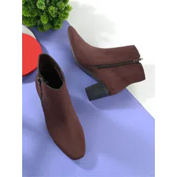 El Paso Women Pointed Toe Casual Heeled Boots