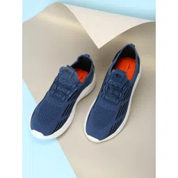 Allen Cooper Men Teal Mesh Running Non-Marking Shoes