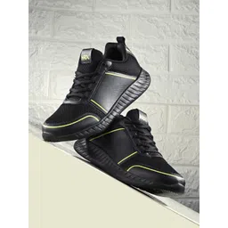 HRX by Hrithik Roshan Men Black And Lime Green Memory Foam Non-Marking Running Shoes