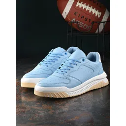 The Roadster Lifestyle Co. Men Blue & White Perforated Lightweight Sneakers