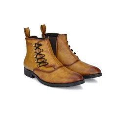 Vellinto Men Bikers Textured Mid-Top Chelsea Boots