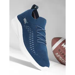 HRX by Hrithik Roshan Men Teal Blue Round Toe Lightweight Textile Sneakers