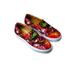 KobSook Men Printed Canvas Slip-On Sneakers