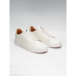 ZEESH Men Leather Slip-On Sneakers