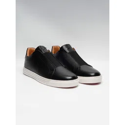 ZEESH Men Leather Slip-On Sneakers