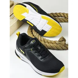 Campus Men Black Mesh Running Shoes