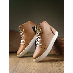 SHENCES Men Mid Top Lightweight Comfort Insole Sneakers