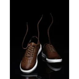 Monte Carlo Men Lace-Ups Round Toe Leather Sneakers