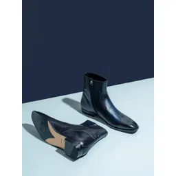 Saint G Men Navy Blue Leather Regular Boots