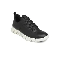 ECCO Men Round Toe Leather Sneakers