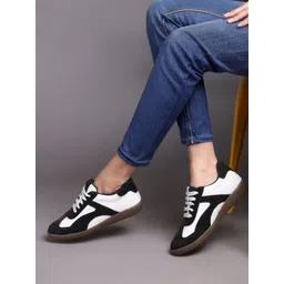 Colorblock Flat Sneakers with Ultra Soft Cushion Lace-Up All-Day Comfort Shoes| Sneakers For Women