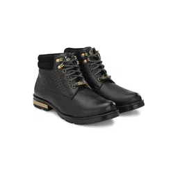 Vellinto Men Rocky Perforated Lightweight Skid-Proof Mid-Top Regular Boots