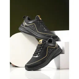 HRX by Hrithik Roshan Women Black Lace Up Mesh Sports Shoes