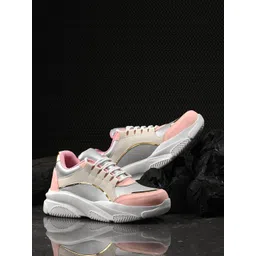 The Roadster Lifestyle Co. Women Grey Colourblocked Round Toe Lightweight Sneakers