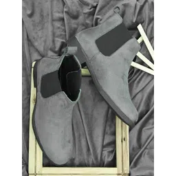 Men Grey Suede Chelsea Boots