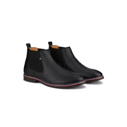 BERSACHE Men Lightweight Leather Mid-Top Chelsea Boots