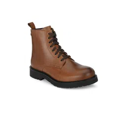 Delize Men Tan Brown Leather Desert Boots