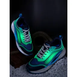 Trenz Men Textured Lace-Up Glow in the Dark Running Shoes