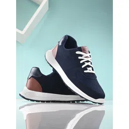 The Roadster Lifestyle Co. Men Navy Blue & Brown Colourblocked Comfort Insole Sneakers
