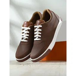 The Roadster Lifestyle Co. Men Brown & White Comfort Insole Lightweight Sneakers