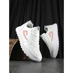 The Roadster Lifestyle Co. Women White And Pink Walking Sports Shoes