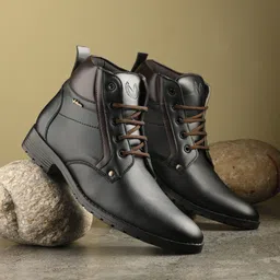 -GRAIN Casual Mid-Ankle Synthetic Leather Boots For Men Boots For Men