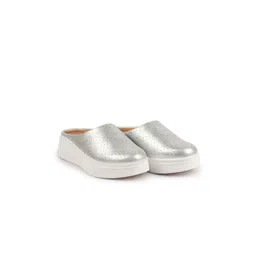 FAUSTO Women Textured Round Toe Memory Foam Mule Sneakers