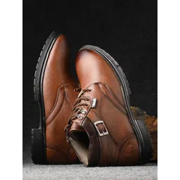 Vellinto Men Mid-Top Lace-Up Regular Boots