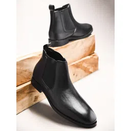 CLOG LONDON Men Leather Mid-Top Chelsea Boots