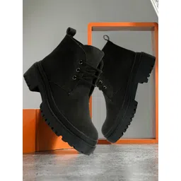 ELLE Women Mid Top Platform-Heeled Regular Boots