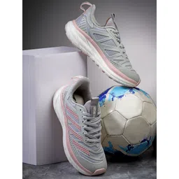 Action Women KIA-206-LIGHT-GREY-PINK Mesh Running Non-Marking Shoes