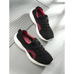 HRX by Hrithik Roshan Women Black & Pink Lace-Up Walking Shoes
