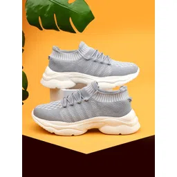 KRAASA Women Lace Up Mesh Running Shoes