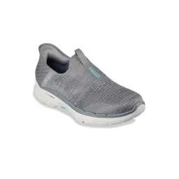 Skechers Women Grey Mesh Walking Non-Marking Shoes