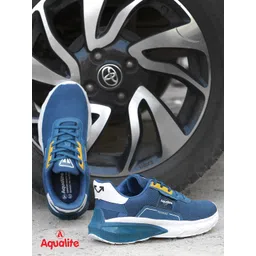 Aqualite Men White Mesh Walking Non-Marking Shoes
