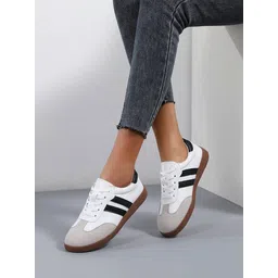 Colorblock Flat Sneakers with Ultra Soft Cushion Lace-Up All-Day Comfort Shoes| Sneakers For Women