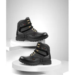 6 Inches Steel Toe Cap Genuine Grain Leather Boots | Snow Boots with Fur Boots For Men