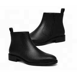 ORION-X Men's Vegan Leather Chelsea Boots – Classic Almond Toe Ankle Boots For Men