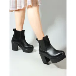 Stylish Women High Heel Ankle Chelsea Boots with Side Zipper For Womens & Girls Boots For Women