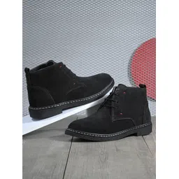 Pure Leather Premium Trendy Comfort Men Mid-Top Solid Suede Desert Casual Shoes Boots For Men