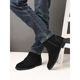 Men's Casual Outdoor High Top Lace Up Boots, Comfortable Hiking and Trekking Boots For Men