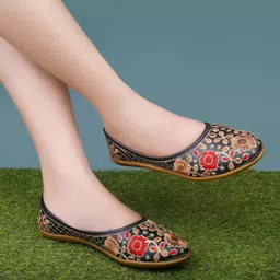 Embroidered Ballerinas For Womens / Jaipuri Stylish Juti For Smart Looks Party Party Wear For Women