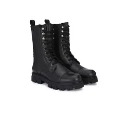 Delize Men Vegan Leather Derby Biker Boots