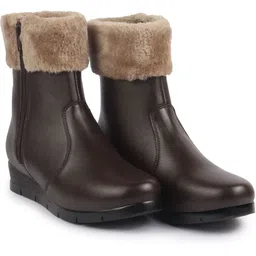 High Top Side Zipper Platform Wedge Heel|Winter Ankle Slip-On Boots For Women